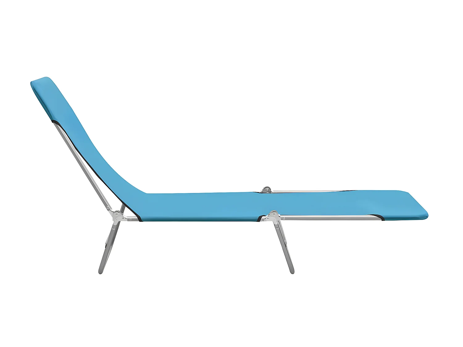 Chaises longues pliables 2 pcs Acier et tissu Bleu PEWV82756