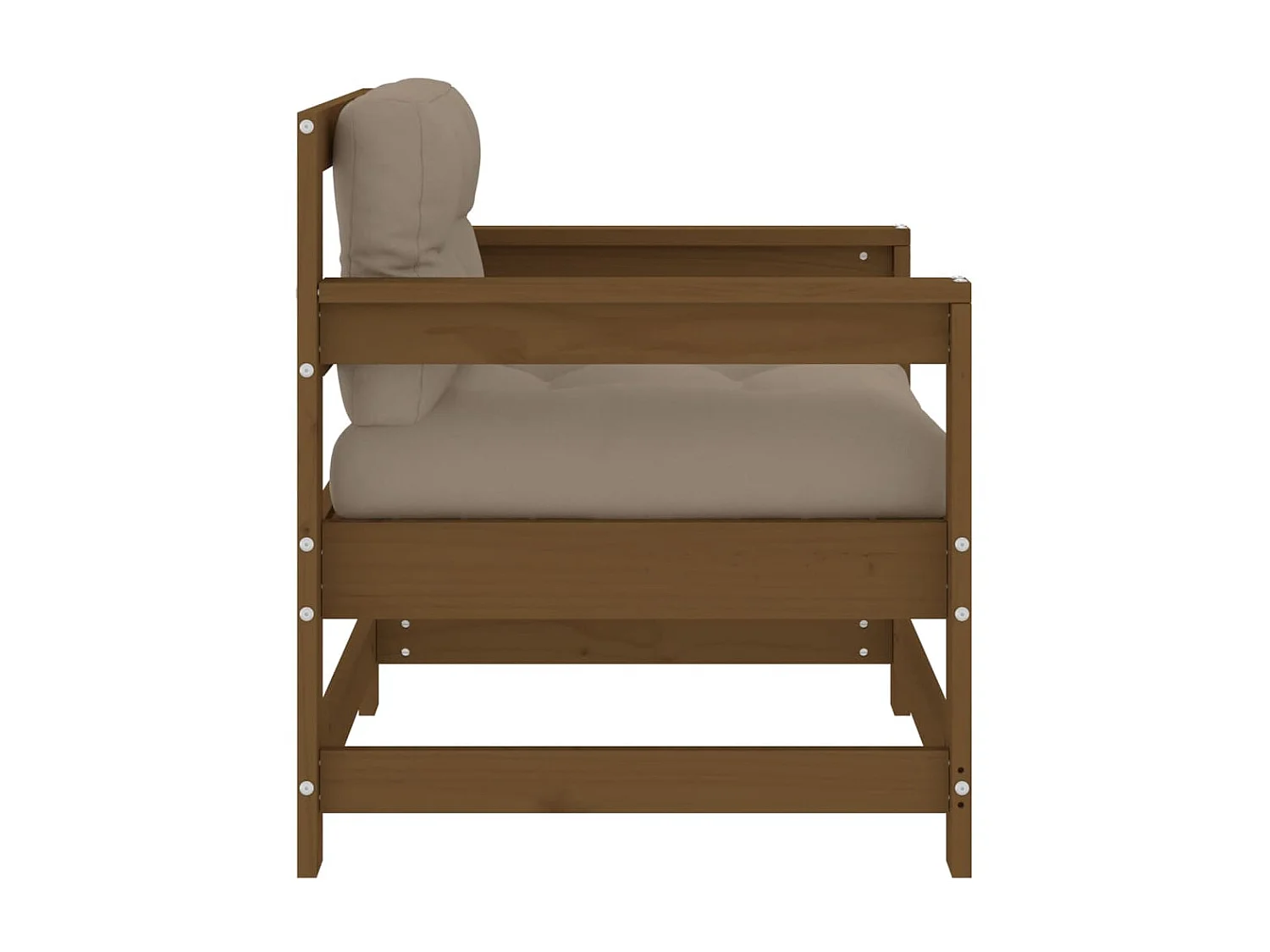 lot de 2 Chaises de jardin avec coussins marron miel PWRS33786