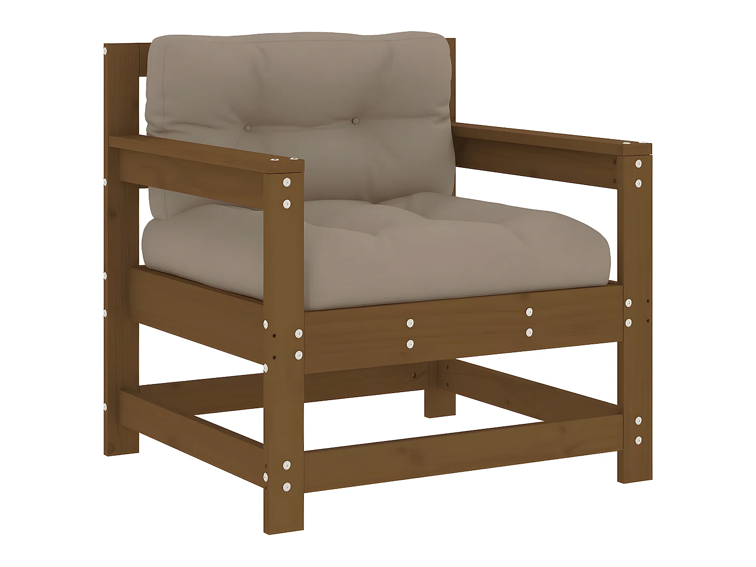 Sillones de jardín cojines 2 uds madera maciza pino marrón miel ES92665