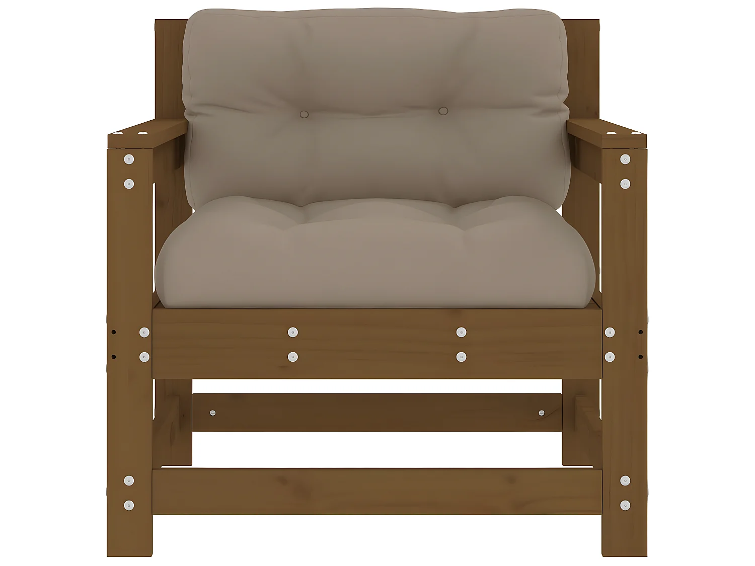 Sillones de jardín cojines 2 uds madera maciza pino marrón miel ES92665