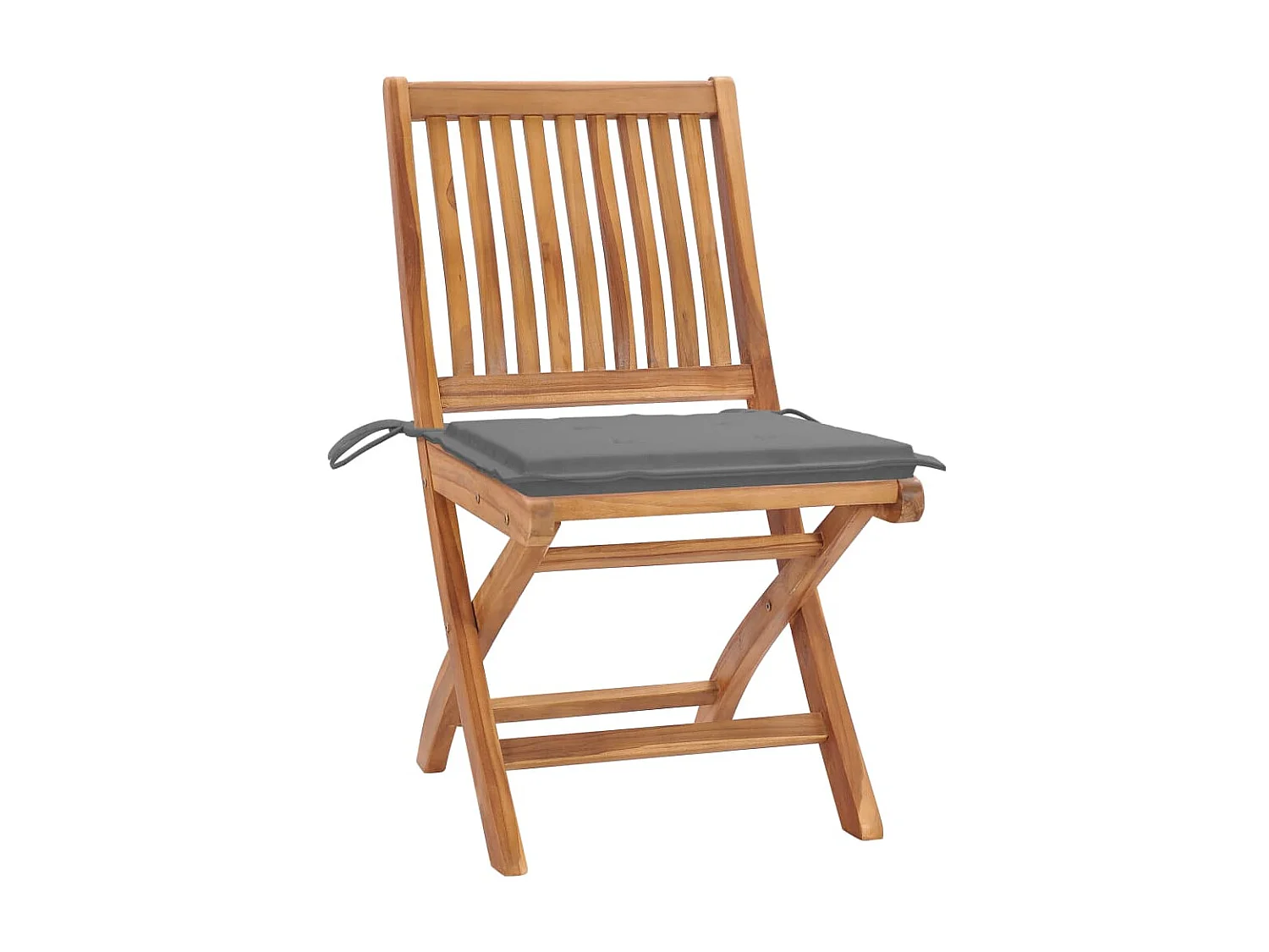 Chaises de jardin 2 pcs avec coussins gris Bois de teck massif SEF94908