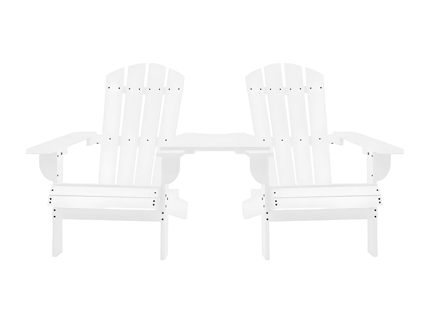 Tuinstoelen Adirondack met tafeltje massief vurenhout wit NL16903