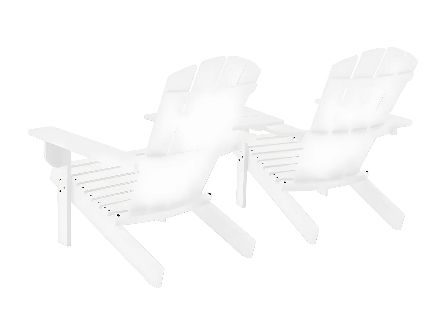 Chaises de jardin Adirondack avec table Bois de sapin Blanc SEF24209