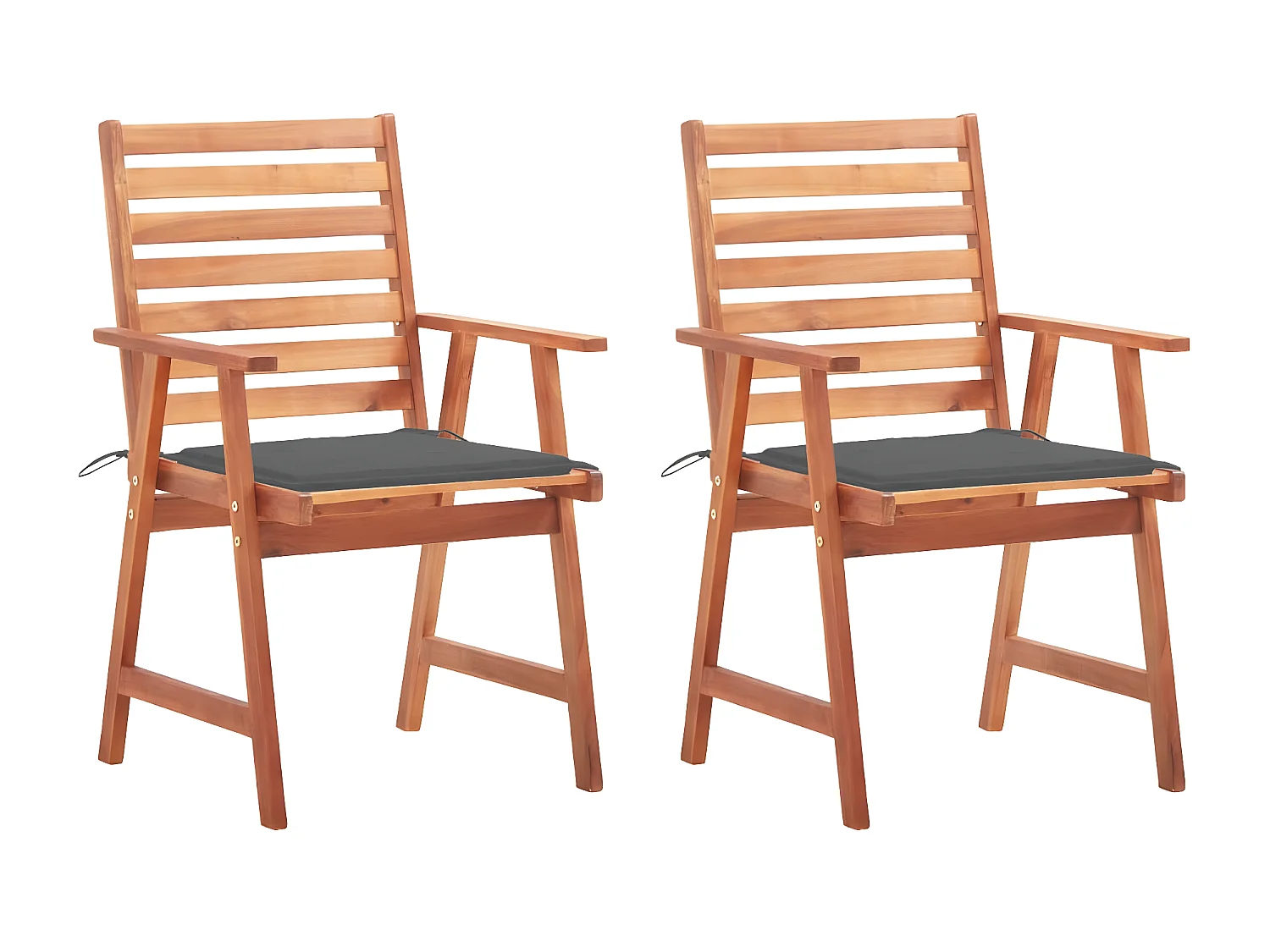 Chaises à dîner d'extérieur 2 pcs avec coussins Acacia massif SEF97285