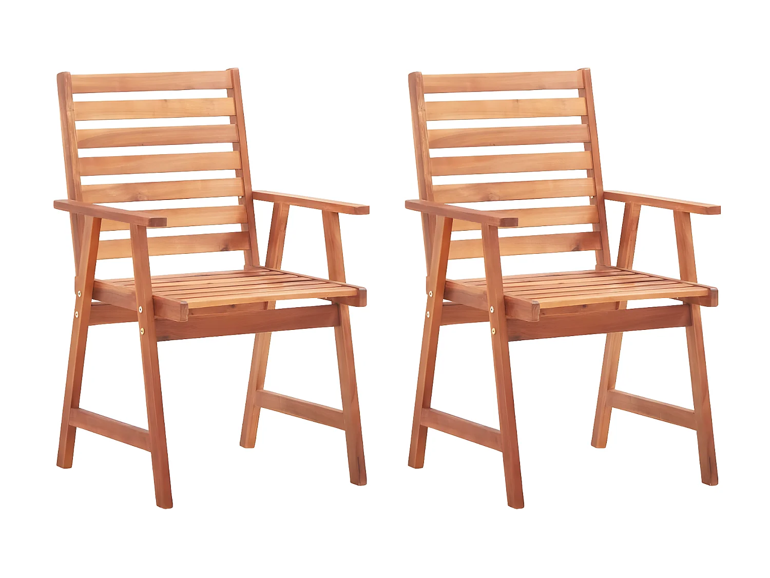 Chaises à dîner d'extérieur 2 pcs avec coussins Acacia massif SEF97285