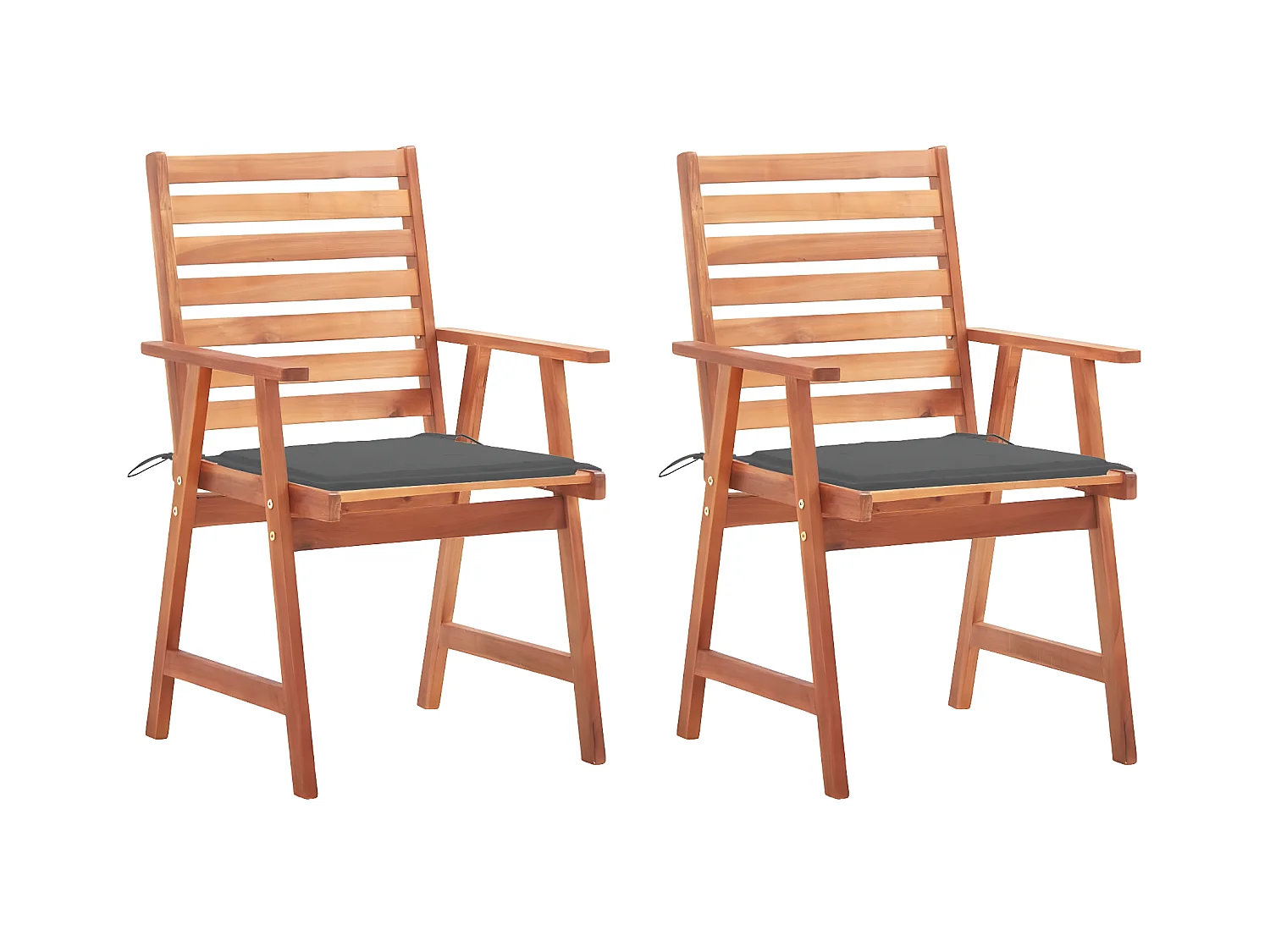 Chaises à dîner d'extérieur 2 pcs avec coussins Acacia massif SEF97285