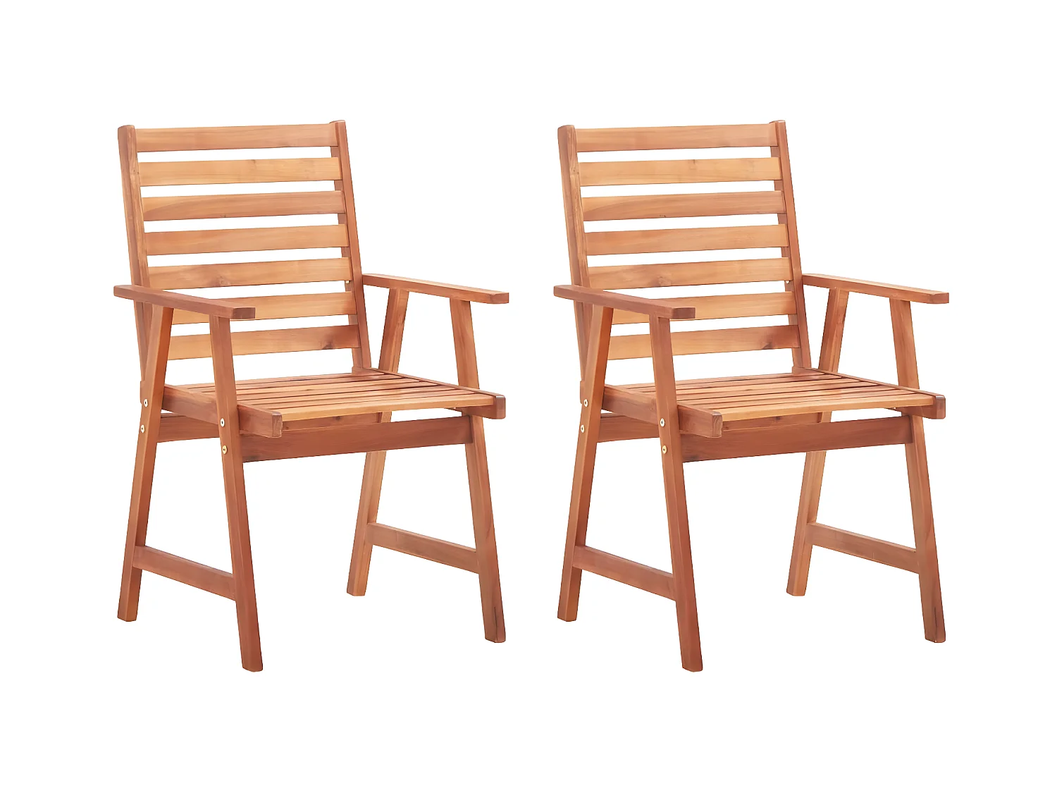 Chaises à dîner d'extérieur 2 pcs avec coussins Acacia massif SEF97285
