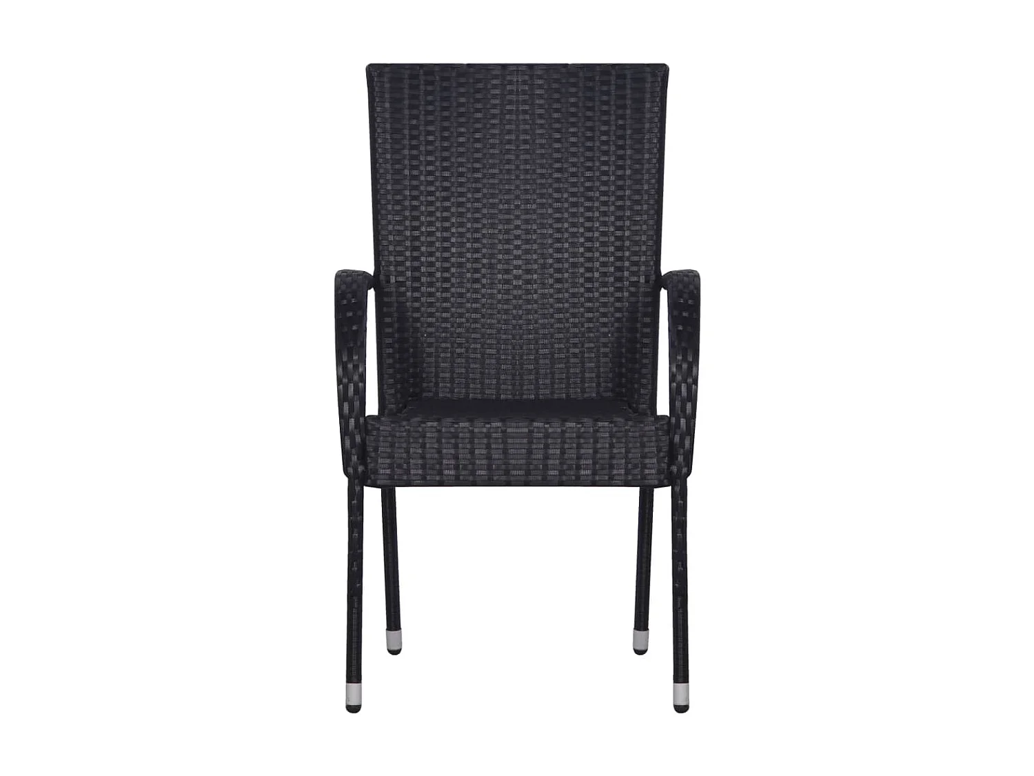 Chaises empilables d'extérieur 4 pcs Résine tressée Noir SEF80401