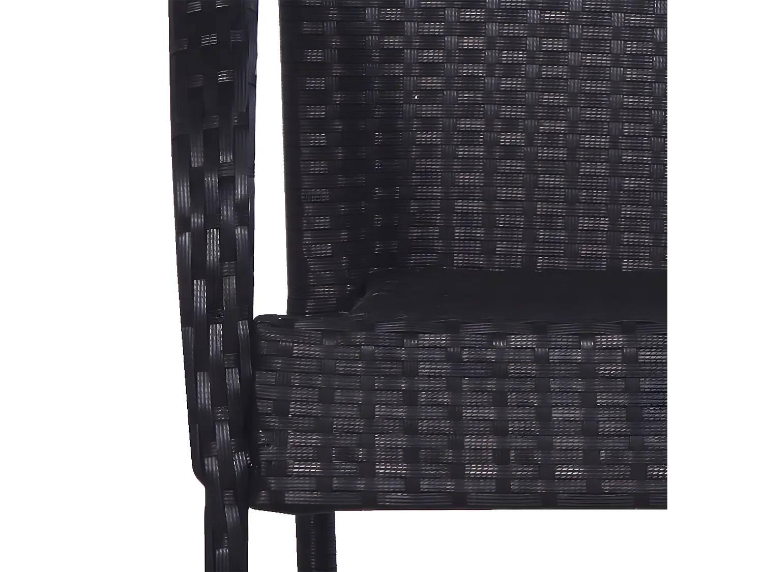 Chaises empilables d'extérieur 4 pcs Résine tressée Noir SEF80401