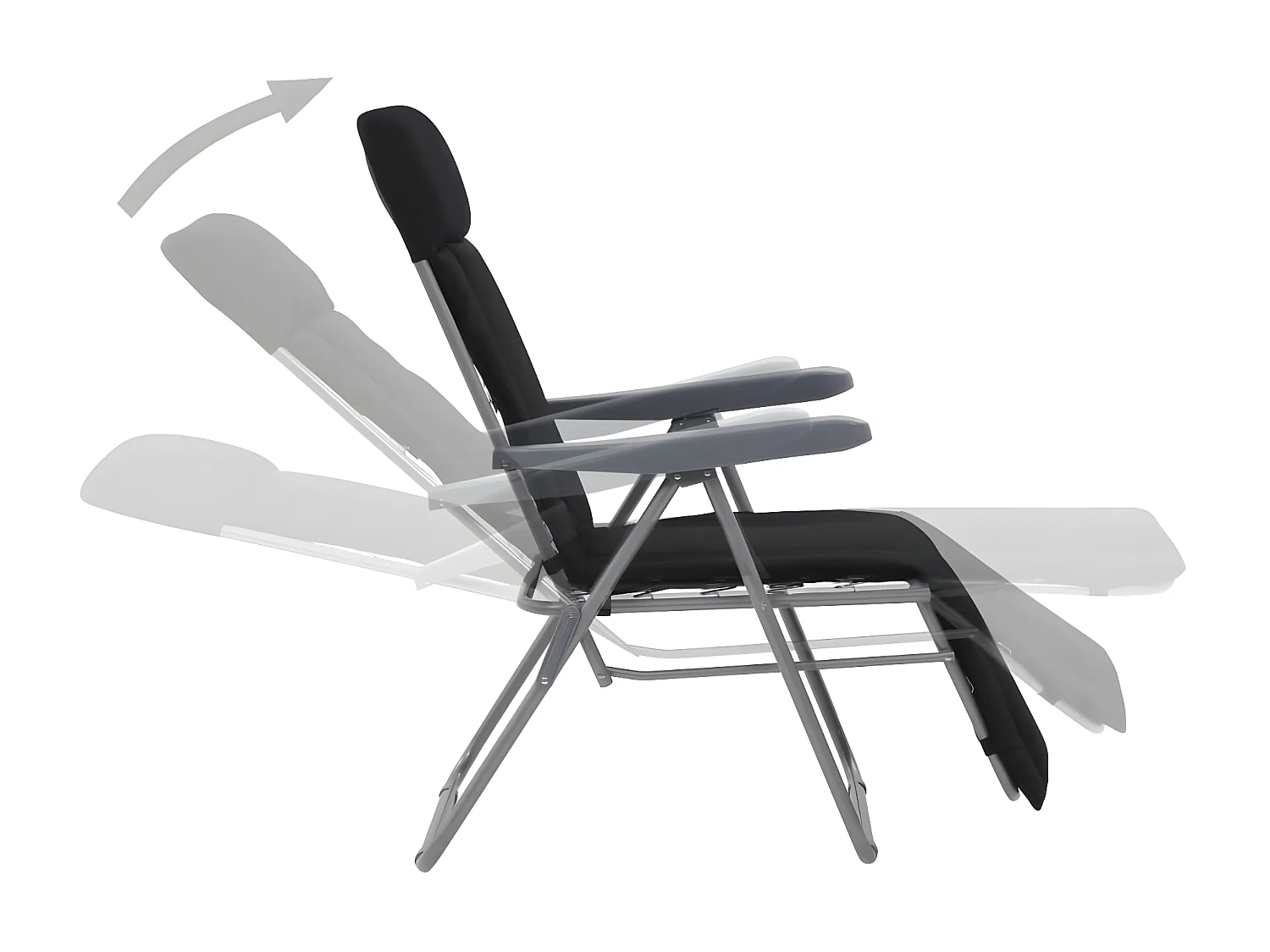 Klappbare Gartenstühle mit Polstern 2 Stk.| Outdoor-Stuhl Schwarz -gkd253984