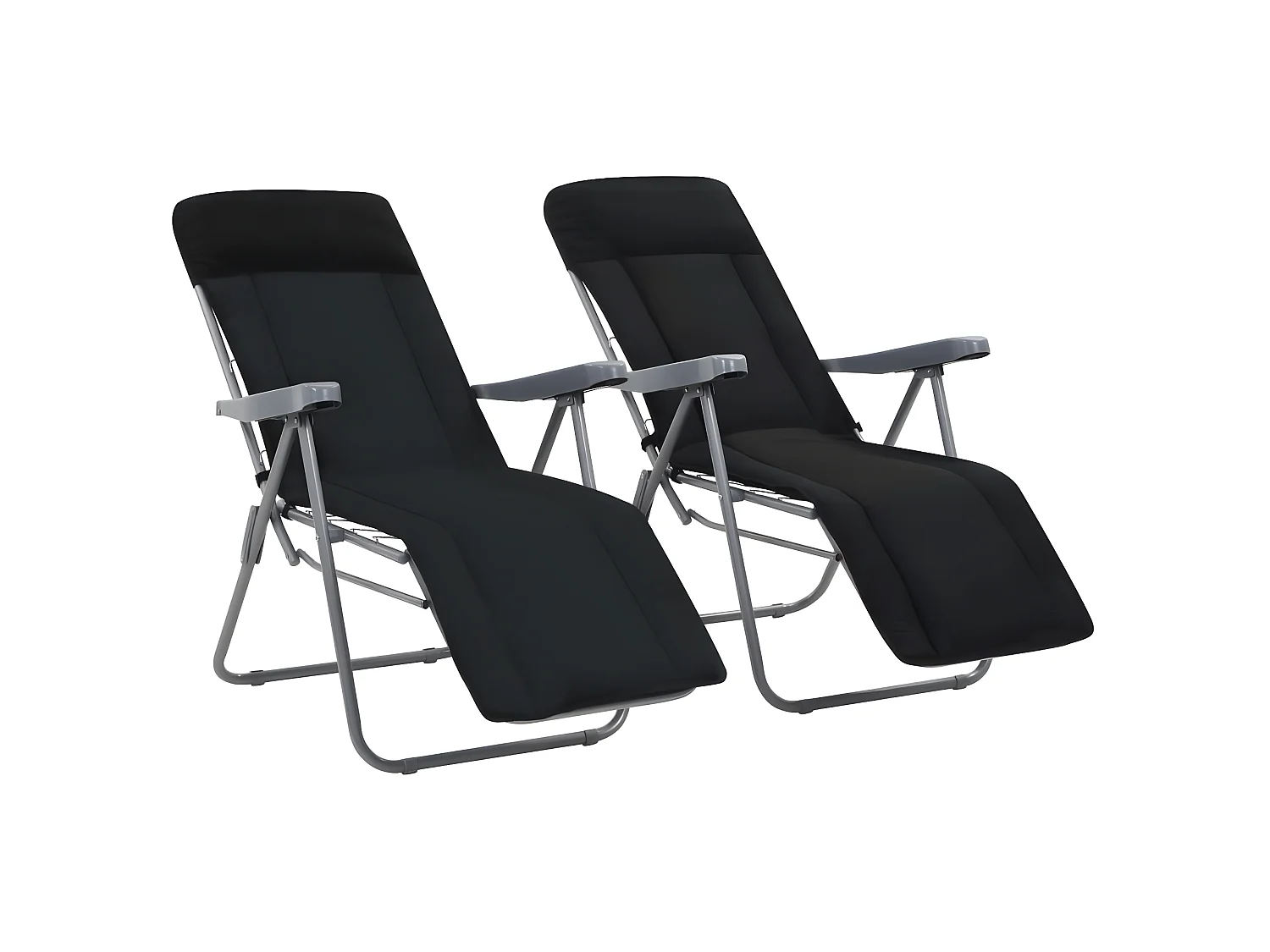 Klappbare Gartenstühle mit Polstern 2 Stk.| Outdoor-Stuhl Schwarz -gkd253984