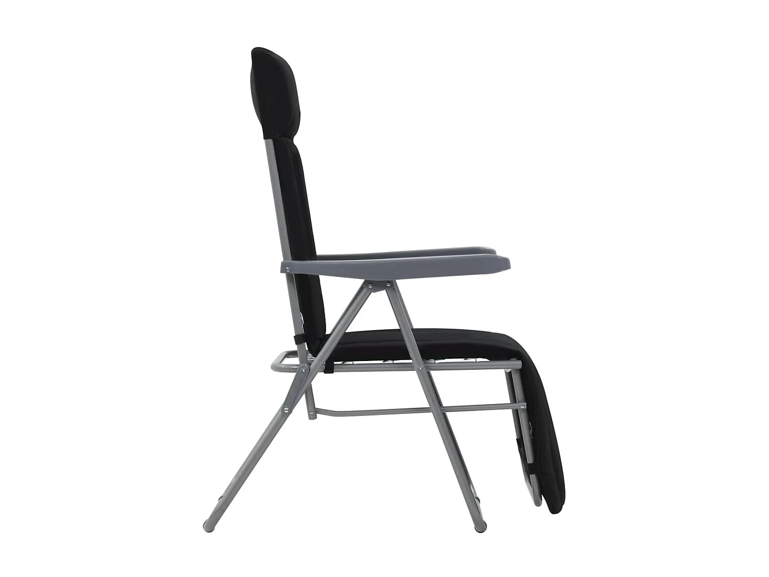 Klappbare Gartenstühle mit Polstern 2 Stk.| Outdoor-Stuhl Schwarz -gkd253984