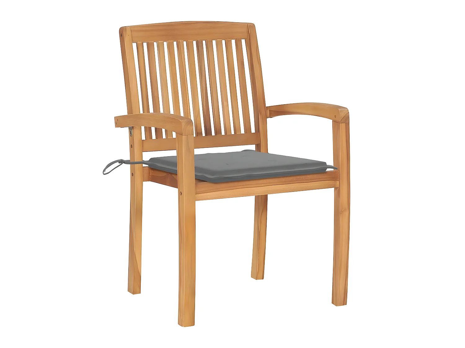 Chaises de jardin 2 pcs avec coussins gris Bois de teck massif SEF56731