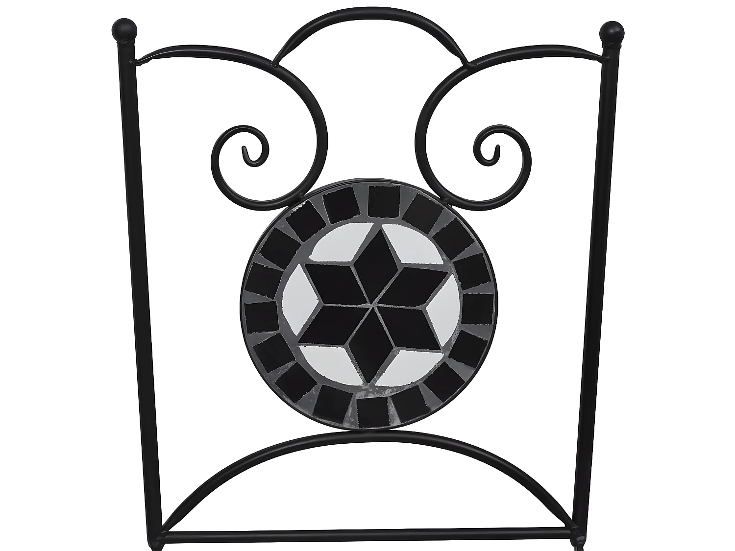 Chaises pliables de bistro 2 pcs Céramique Noir et blanc SEF41776