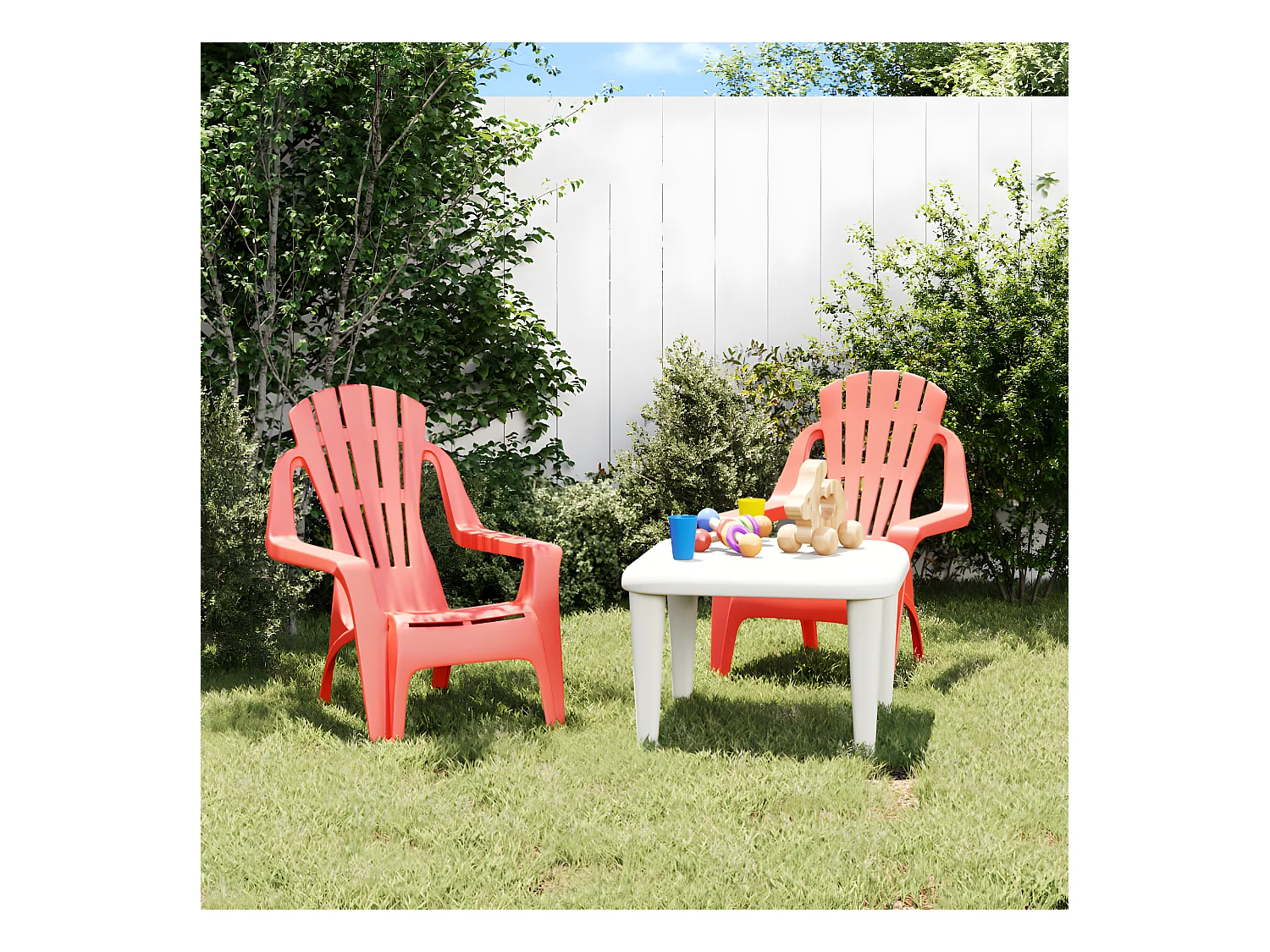 Chaises de jardin pour enfants lot de 2 rouge 37x34x44 cm PP SEF52900
