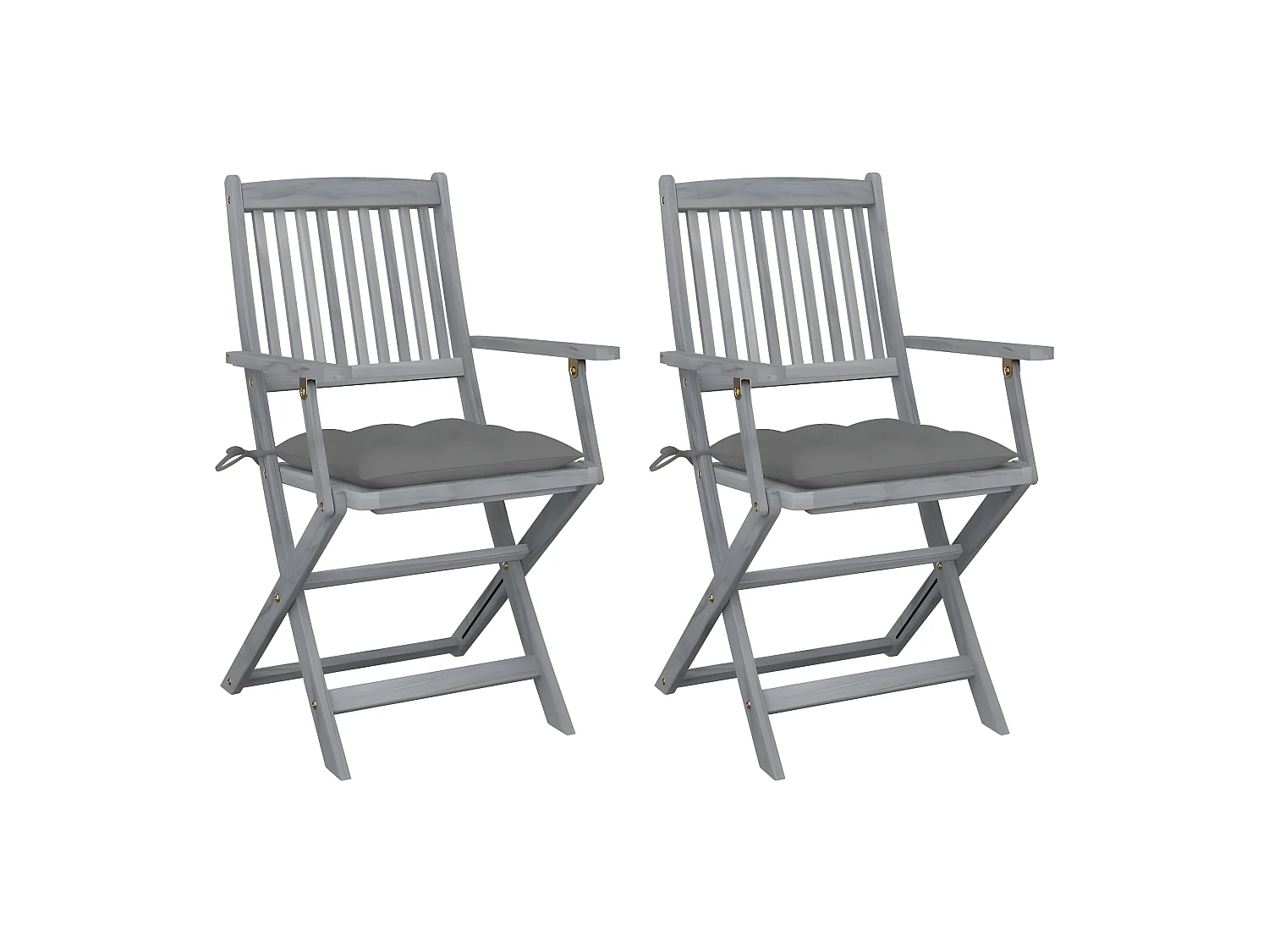 Tuinstoelen 2 st inklapbaar met kussens massief acaciahout NL74996