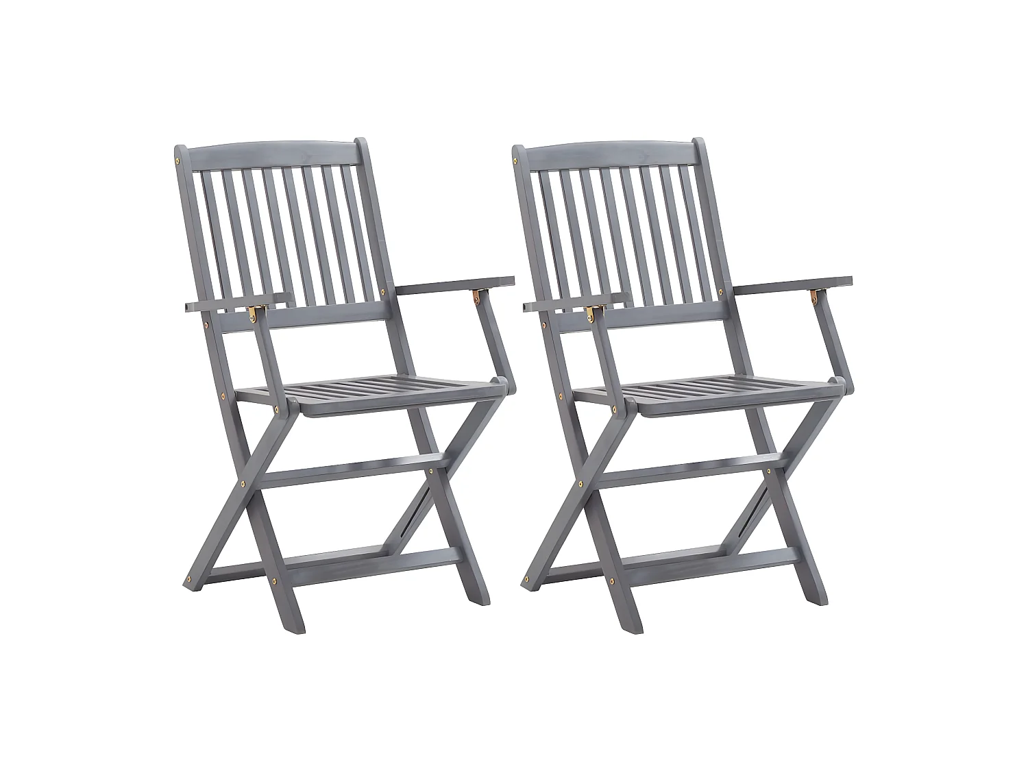 Klappbare Gartenstühle 2 Stk.| Outdoor-Stuhl mit Kissen Massivholz Akazie -gkd285598
