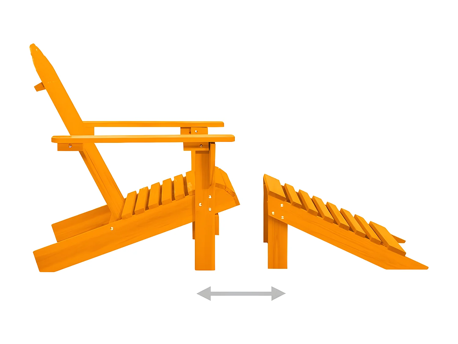 Chaise de jardin Adirondack avec pouf Bois de sapin Orange SEF51320