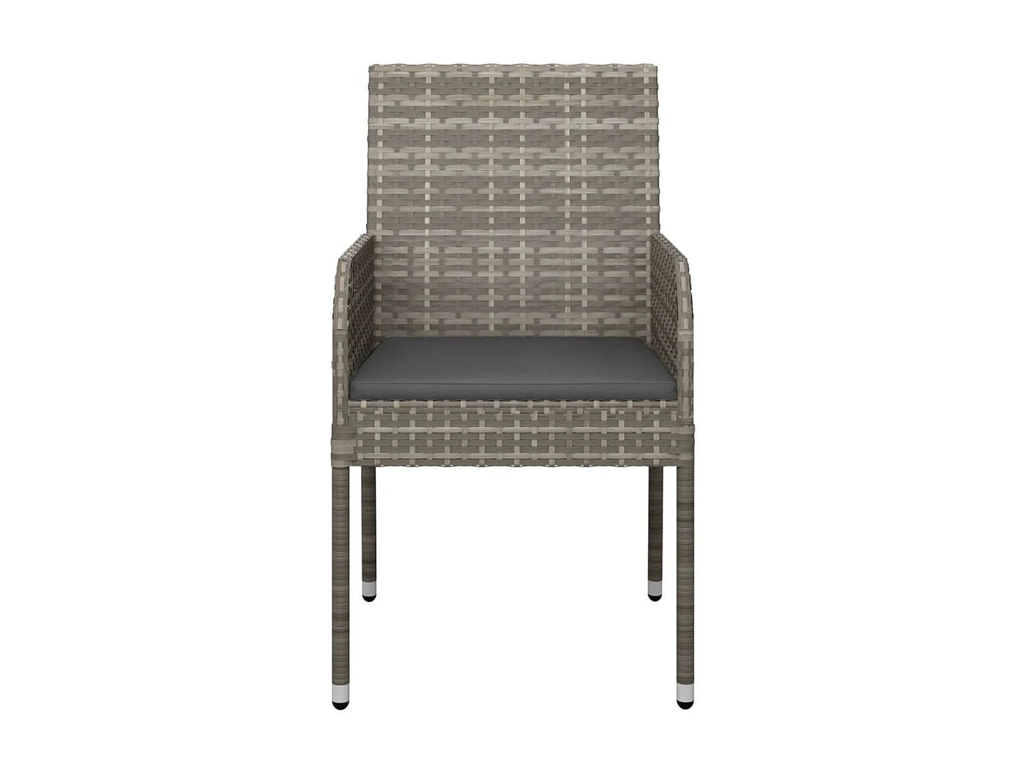 Chaises de jardin avec coussins 2 pcs Résine tressée Gris SEF89216