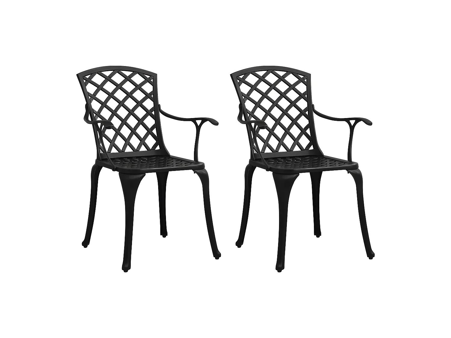 Chaises de jardin 2 pcs Aluminium coulé Noir SEF84238