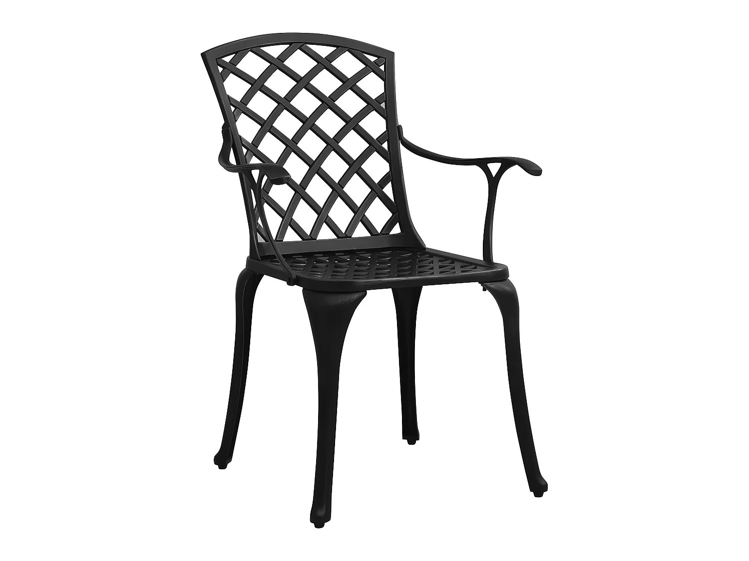 Chaises de jardin 2 pcs Aluminium coulé Noir SEF84238