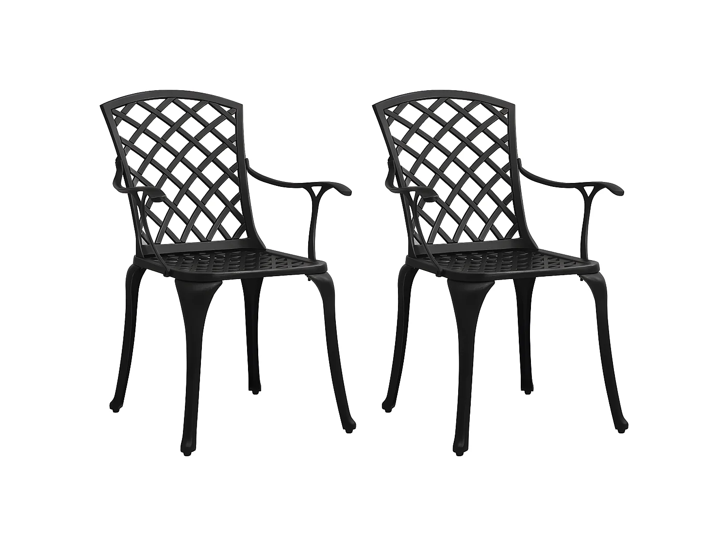 Cadeiras de jardim 2 pcs alumínio fundido preto PT597573