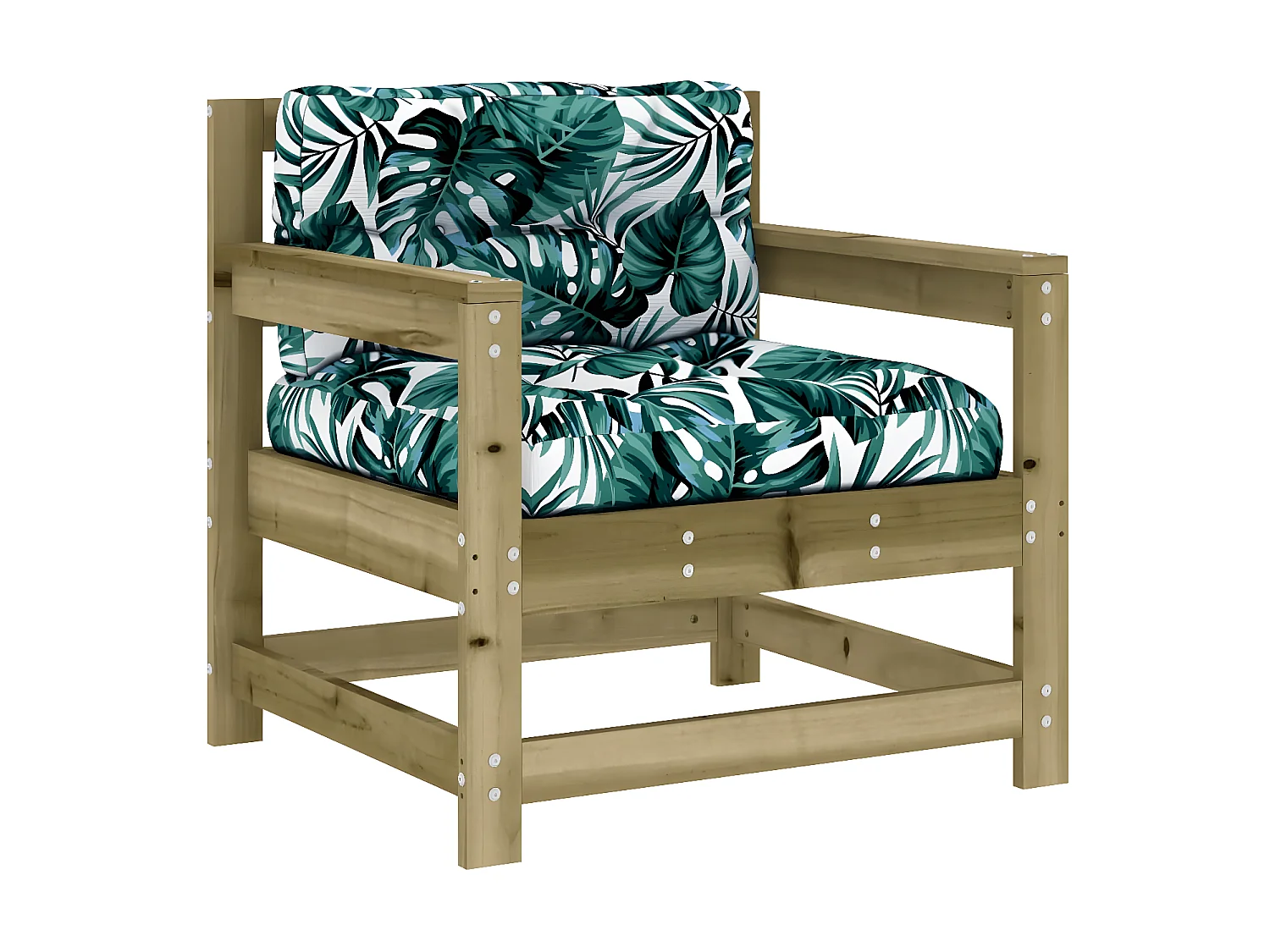 Sillones de jardín con cojines 2 uds madera de pino impregnada ES31104