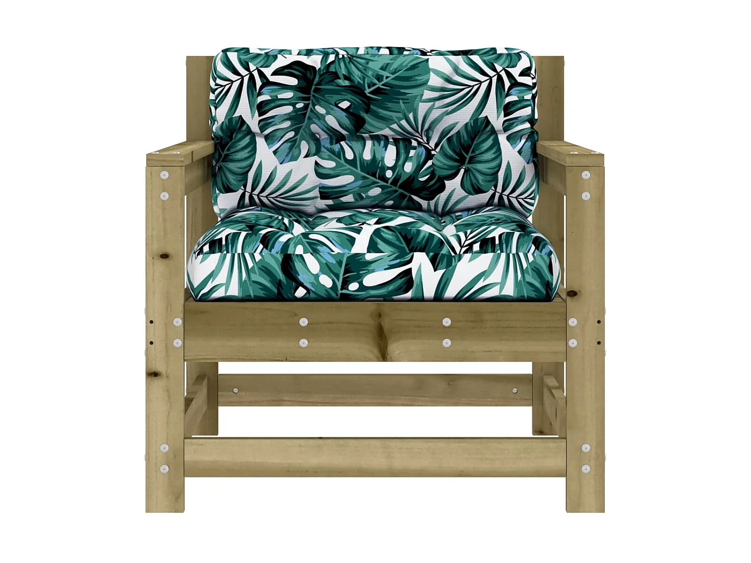 Sillones de jardín con cojines 2 uds madera de pino impregnada ES31104