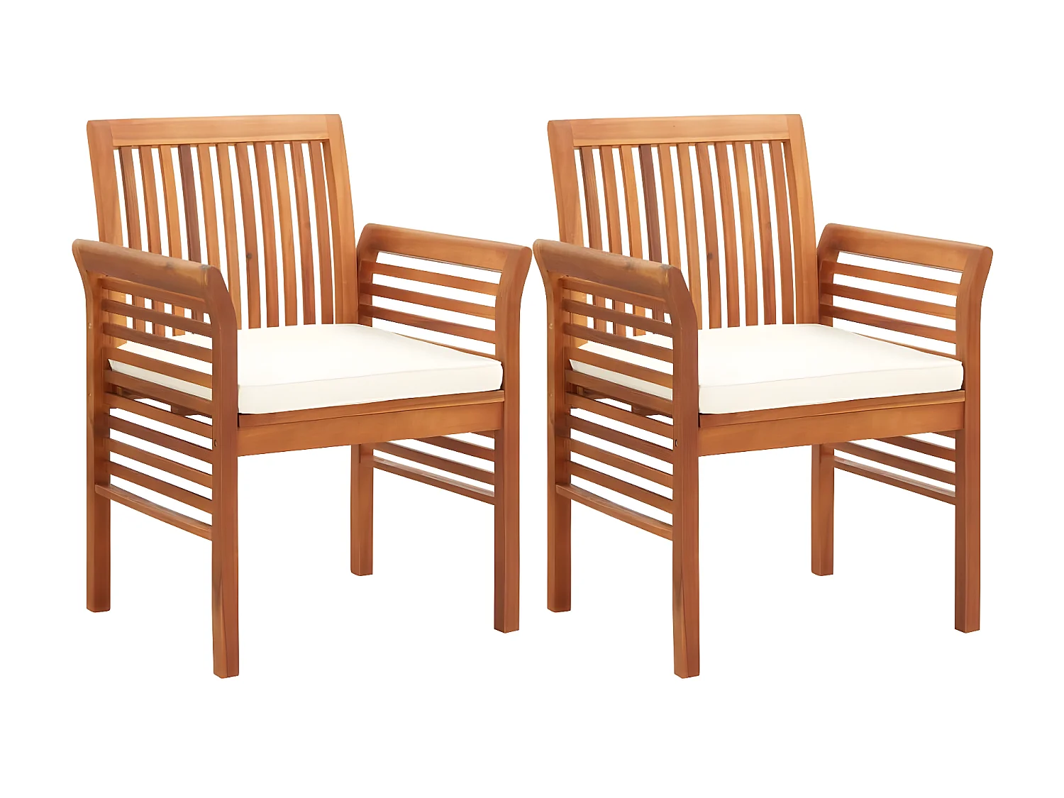 Sillas de comedor jardín 2 uds con cojines madera maciza acacia ES44416