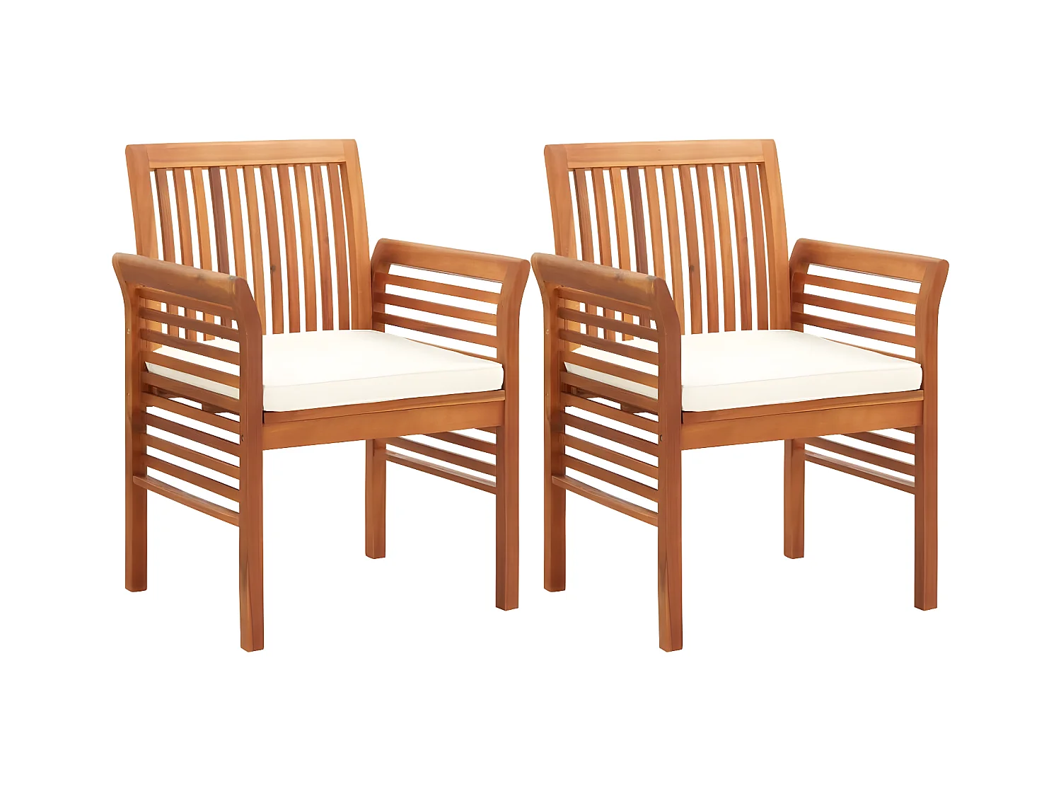 Chaises à dîner de jardin et coussins 2pcs Bois d'acacia massif SEF41876
