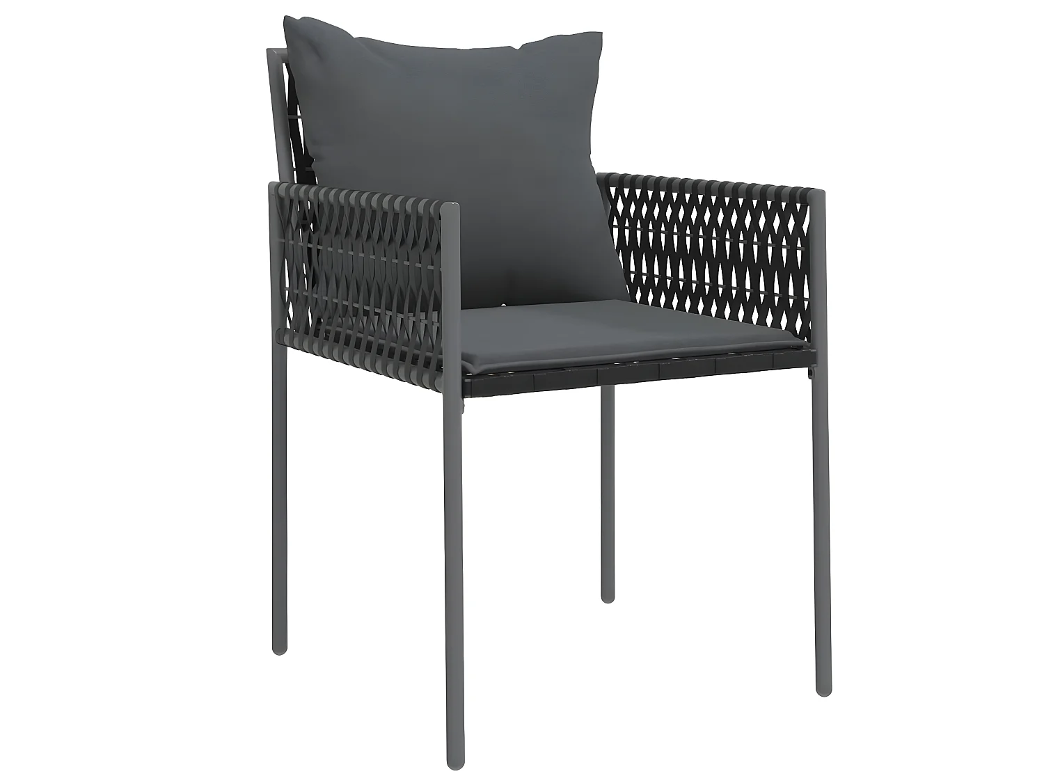 Cadeiras jardim c/ almofadões 2 pcs 54x61x83 cm vime PE preto PT708220