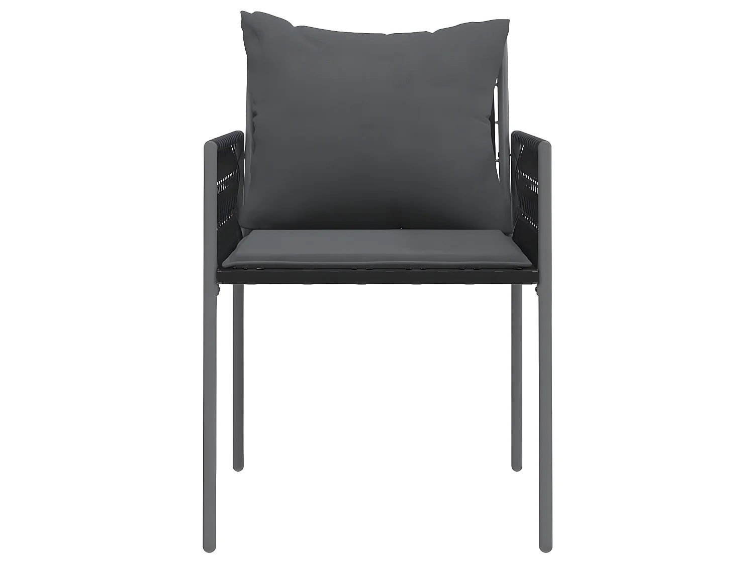 Tuinstoelen 2 st met kussens 54x61x83 cm poly rattan zwart NL72157