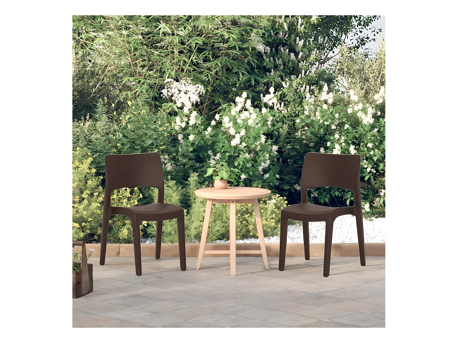 Chaises de jardin 2 pcs Moka Polypropylène SEF89918