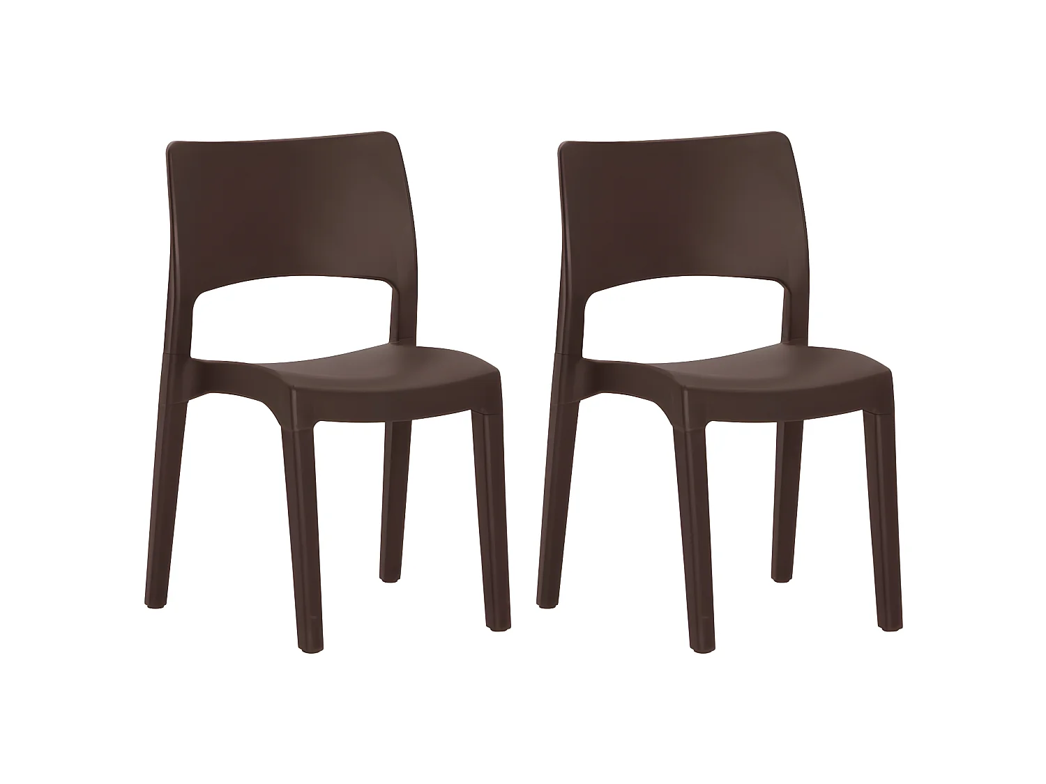 Chaises de jardin 2 pcs Moka Polypropylène SEF89918