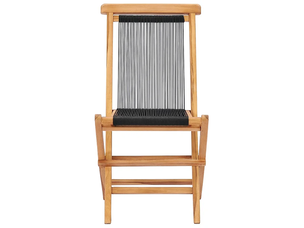 Klappbare Gartenstühle 2 Stk.| Outdoor-Stuhl Massivholz Teak und Seil -gkd219479