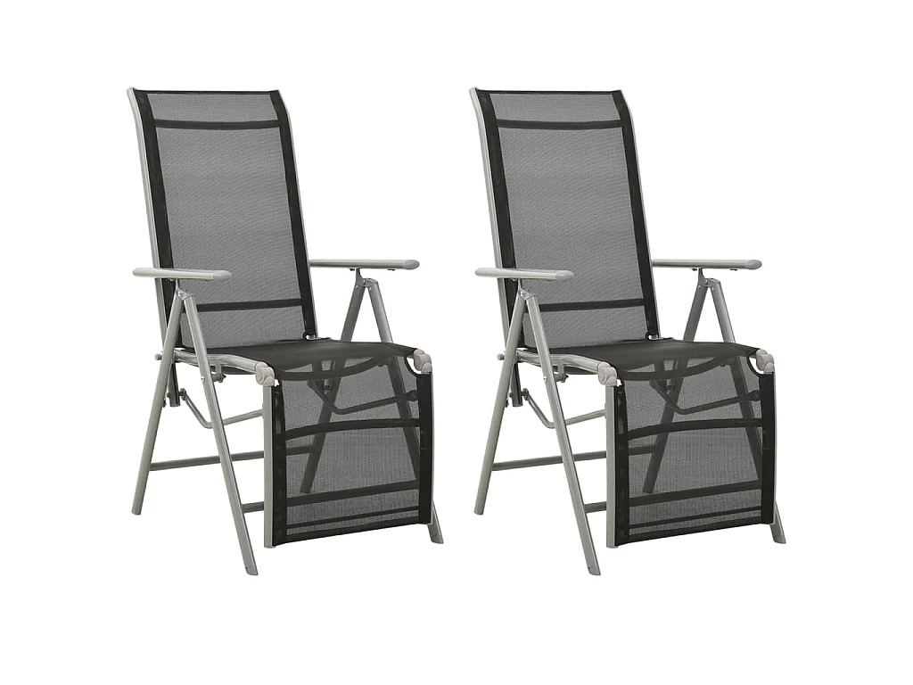 Chaises de jardin 2 pcs Textilène et aluminium Argenté SEF38437