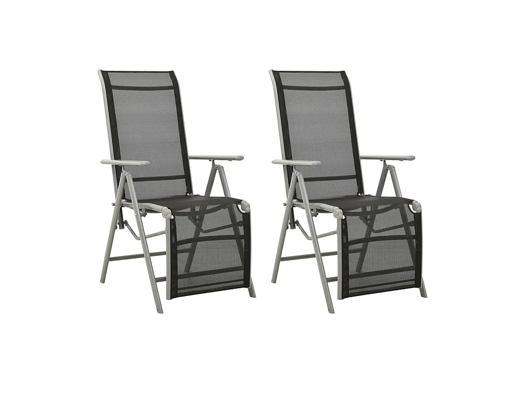 Chaises de jardin 2 pcs Textilène et aluminium Argenté SEF38437