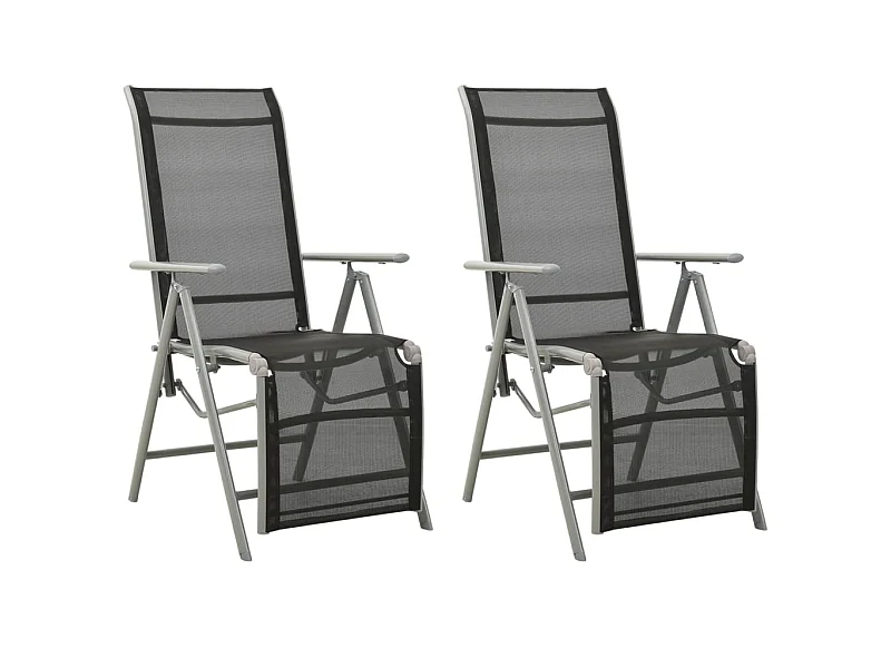 Chaises de jardin 2 pcs Textilène et aluminium Argenté SEF38437