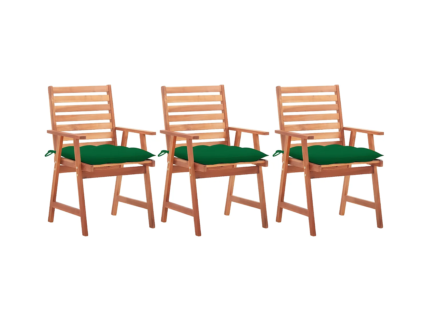 Chaises à dîner d'extérieur 3 pcs avec coussins Acacia massif SEF36626