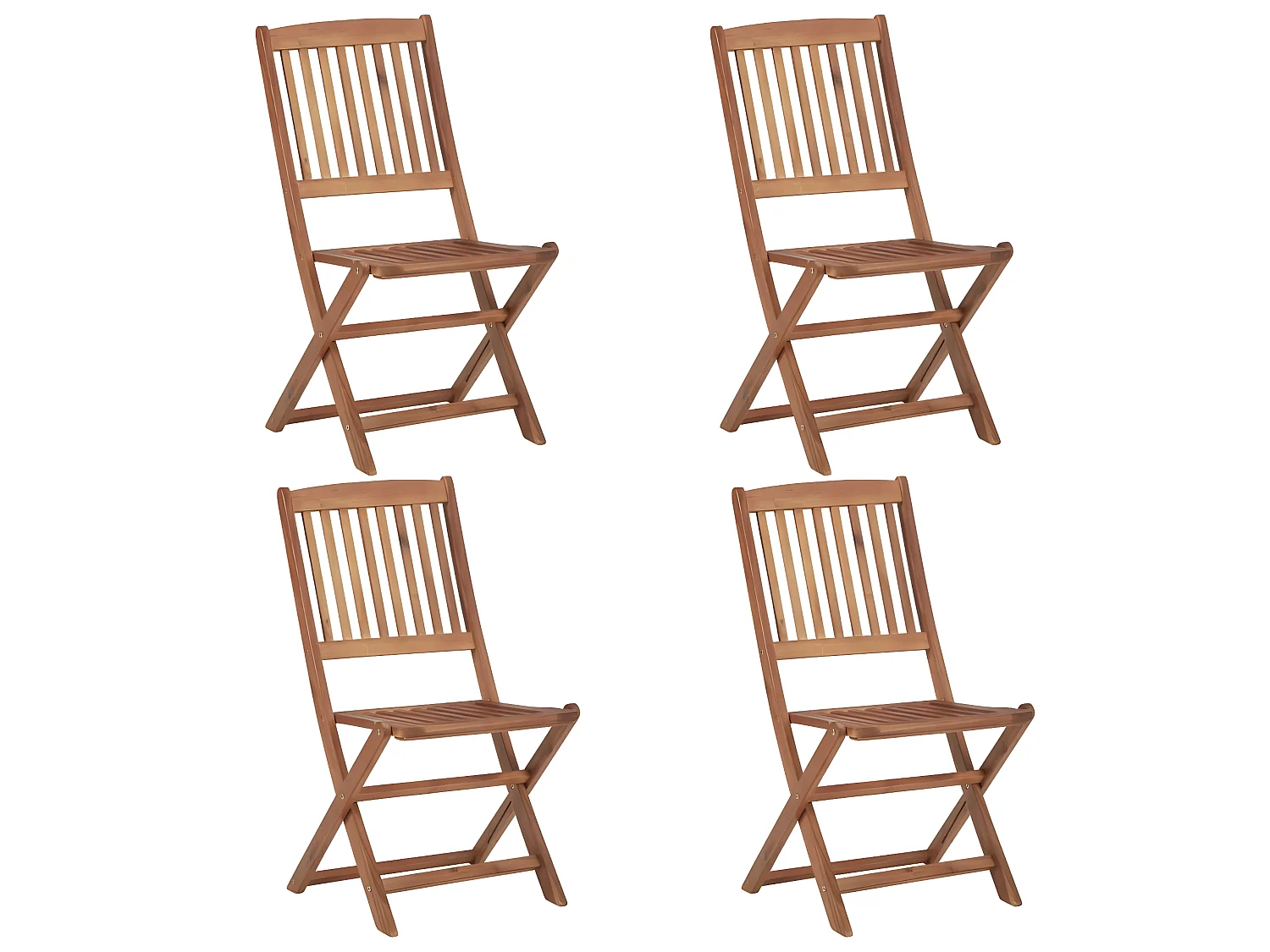 Chaises pliables d'extérieur 4 pcs Bois d'acacia solide SEF48843