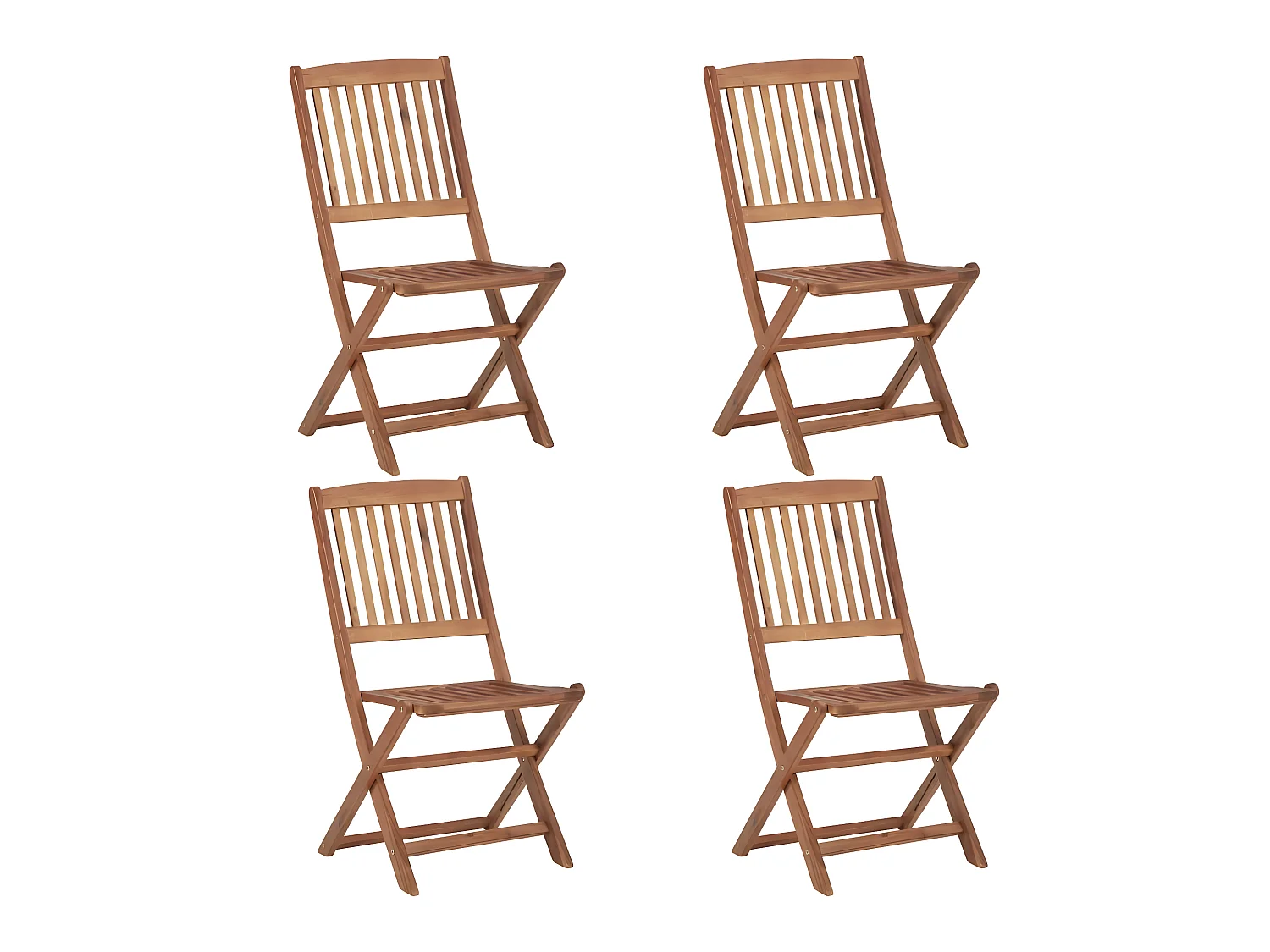 Chaises pliables d'extérieur 4 pcs Bois d'acacia solide SEF48843