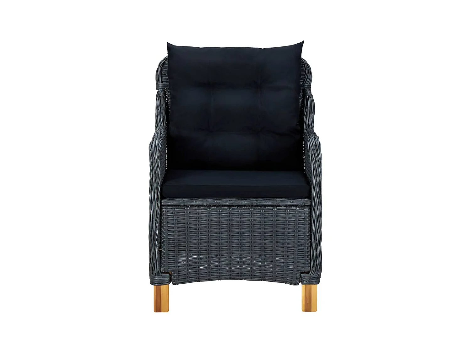 Chaises de jardin avec coussins 2 pcs Résine tressée Gris foncé SEF78897