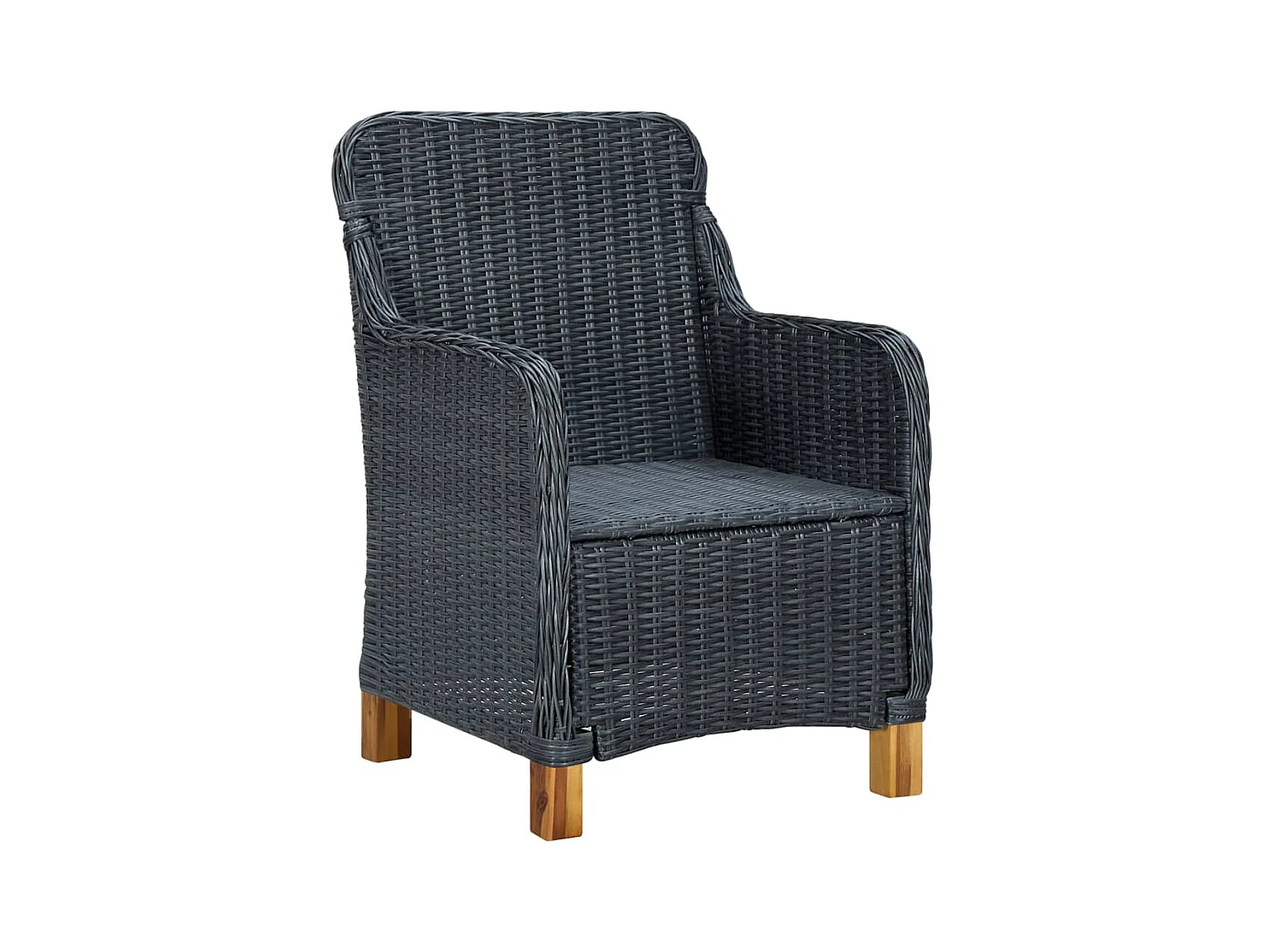 Chaises de jardin avec coussins 2 pcs Résine tressée Gris foncé SEF78897