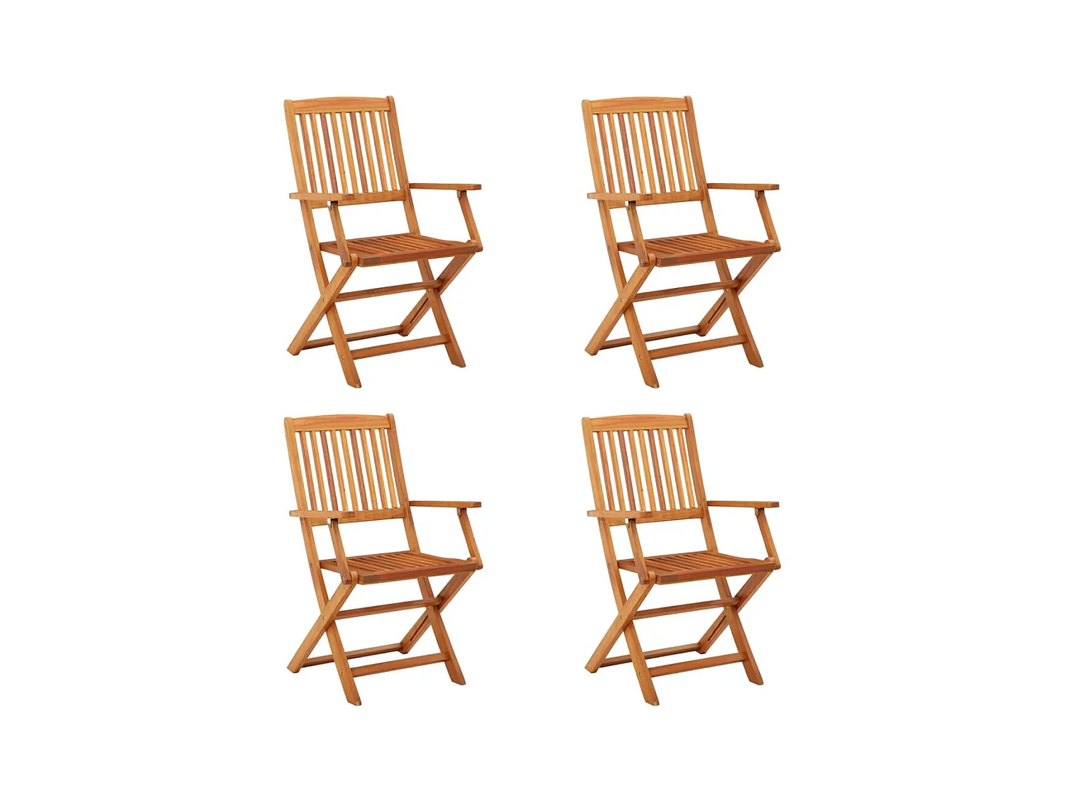 Chaises de jardin pliables 4 pcs Bois d'eucalyptus massif SEF36771