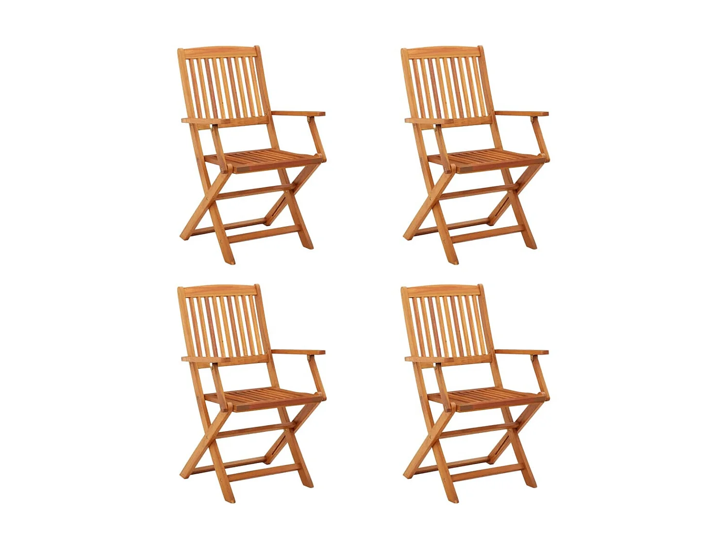 Chaises de jardin pliables 4 pcs Bois d'eucalyptus massif SEF36771
