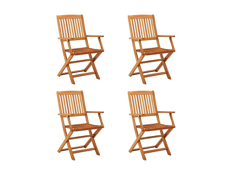 Chaises de jardin pliables 4 pcs Bois d'eucalyptus massif SEF36771