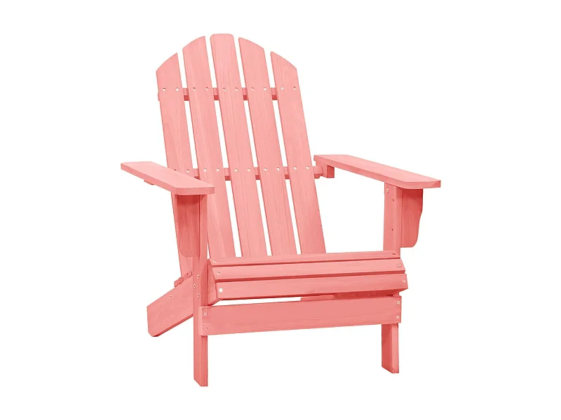 Chaise de jardin Adirondack Bois de sapin massif Rose SEF37268