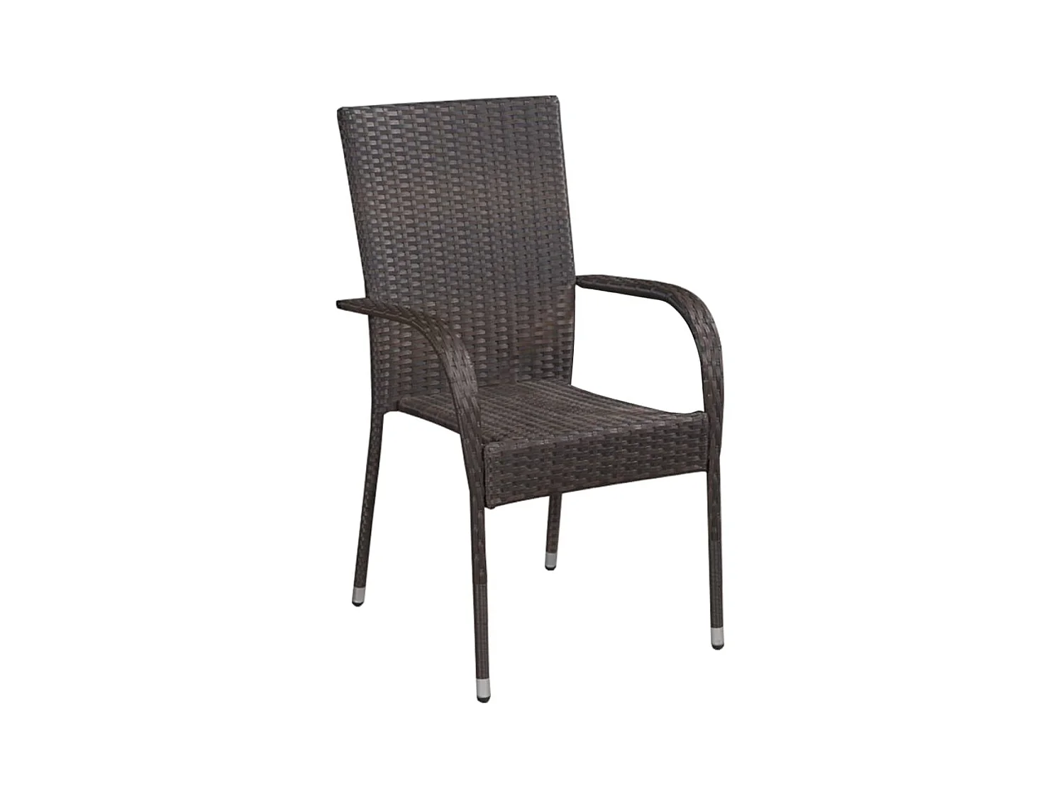Chaises empilables d'extérieur 4 pcs Résine tressée Marron SEF23862