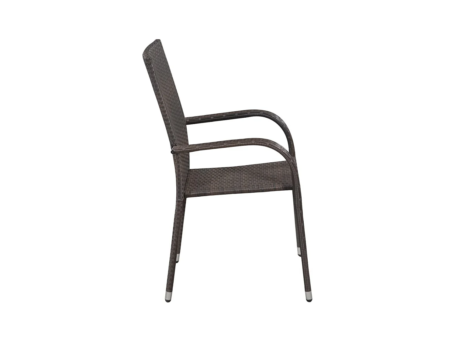Chaises empilables d'extérieur 4 pcs Résine tressée Marron SEF23862