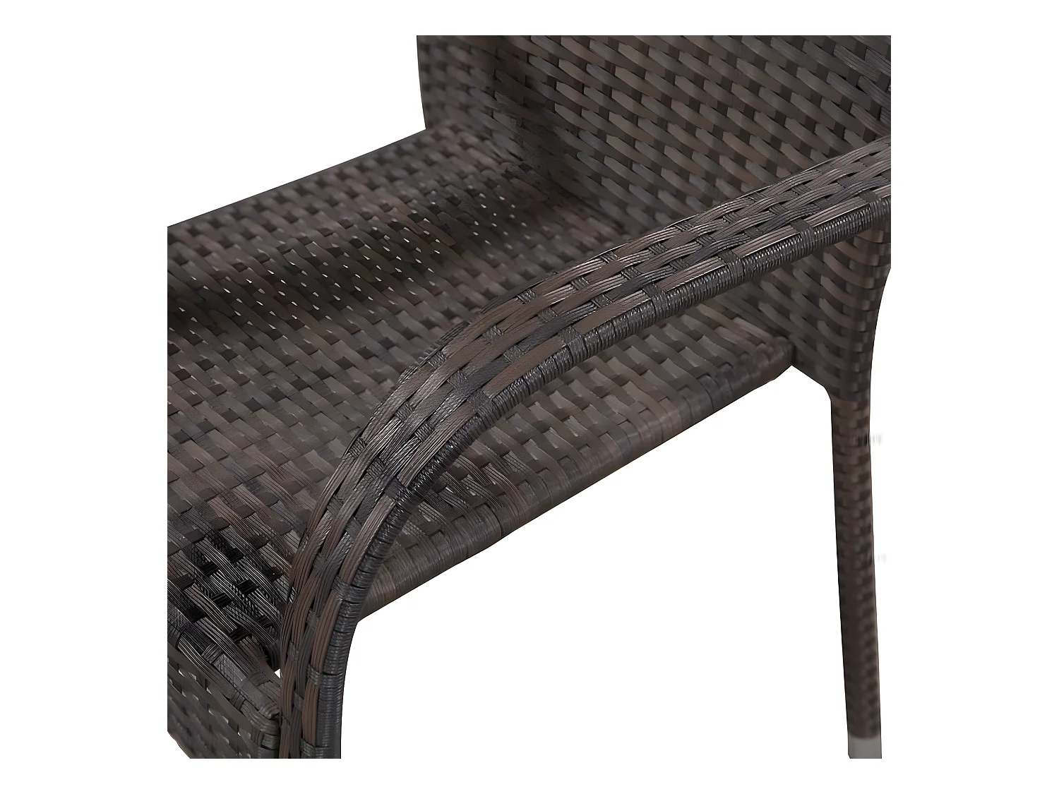 Chaises empilables d'extérieur 4 pcs Résine tressée Marron SEF23862